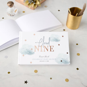 Cloud 9/Nine Blue Clouds Boy Baby Shower Guest Book