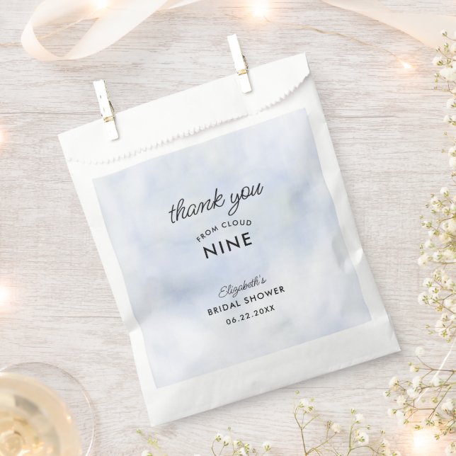 Cloud 9 Pastel Blue Sky Elegant Bridal Shower  Favour Bags (Clipped)