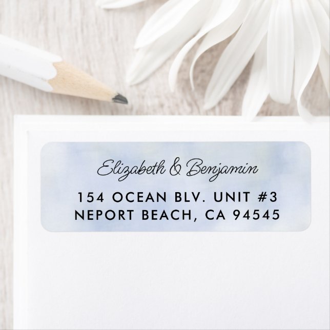 Cloud 9 Pastel Blue Sky Elegant Return Address (Insitu)