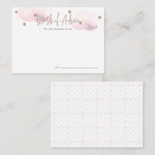 Cloud 9 Pink Baby Shower Advice Enclosure Card