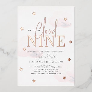 Cloud 9 Pink Clouds Watercolor Girl Baby Shower