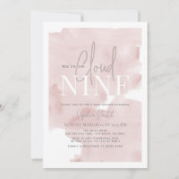Cloud 9 Pink Sky Watercolor Girl Baby Shower