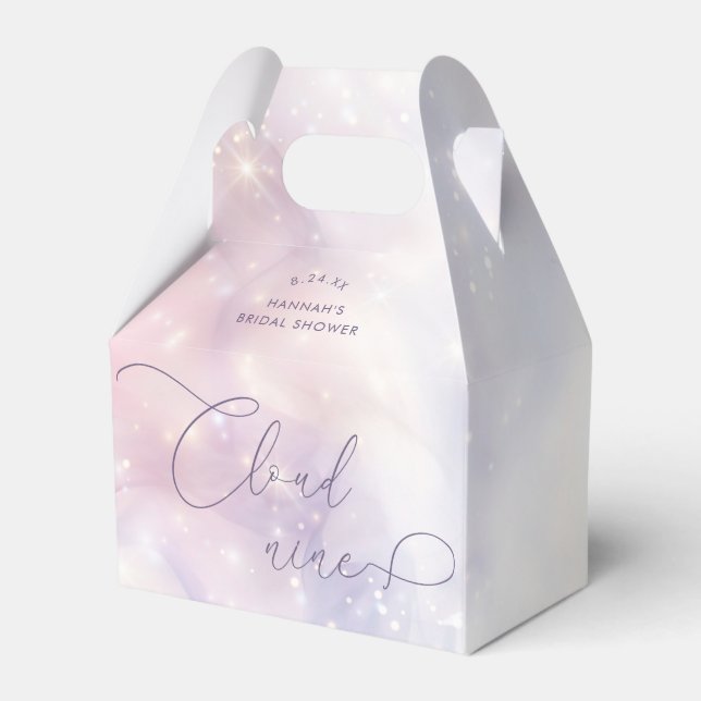 Cloud 9 Watercolor Bridal Shower  Favour Box (Front Side)
