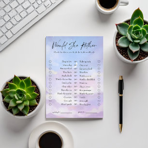Cloud 9  Would She Rather Bridal Shower Game Card