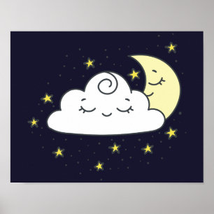 Cloud and Moon Poster