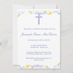 Cloud and Stars Baptism Invitation