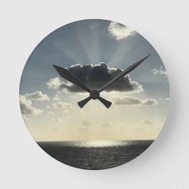 Cloud and sun  round clock (Front)