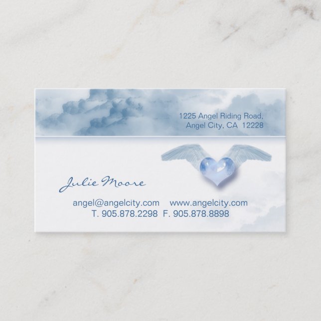 Cloud Angel heart Christian Business Card (Front)