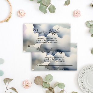 Cloud baby shower diaper raffle enclosure card