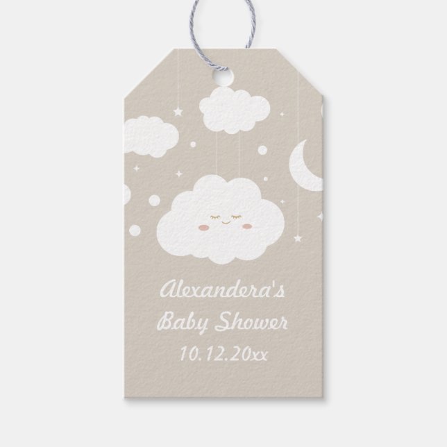 Cloud Baby Shower Favour Gift Tags (Front)
