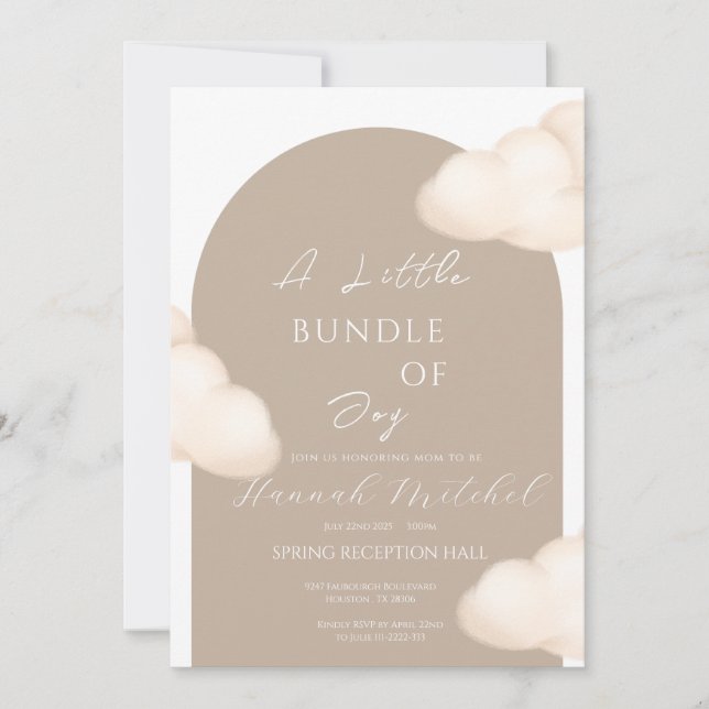 Cloud Baby Shower Invitation - Customizable (Front)