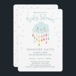 Cloud Baby Shower Invitation Raindrop Love<br><div class="desc">♥ A perfect way to invite your guests to your baby shower! Gender neutral baby shower invitation with a cloud and colourful raindrops.</div>