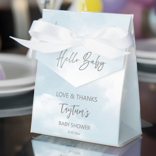 Cloud baby shower pastel grey clouds baby shower favour box (Cloud baby shower pastel grey clouds baby shower favor box)