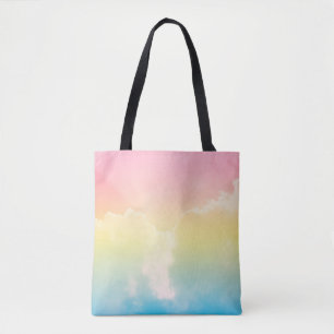 cloud background with a pastel coloured gradient. tote bag