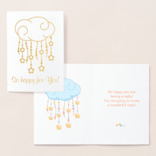 Cloud Beads Stars Mobile Having Baby Foil Card