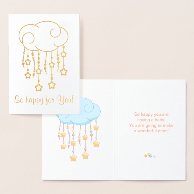 Cloud Beads Stars Mobile Having Baby Foil Card (Display)