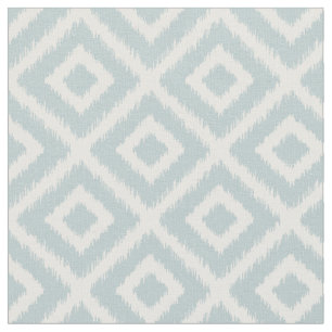 Cloud Blue Ikat Diamonds Fabric
