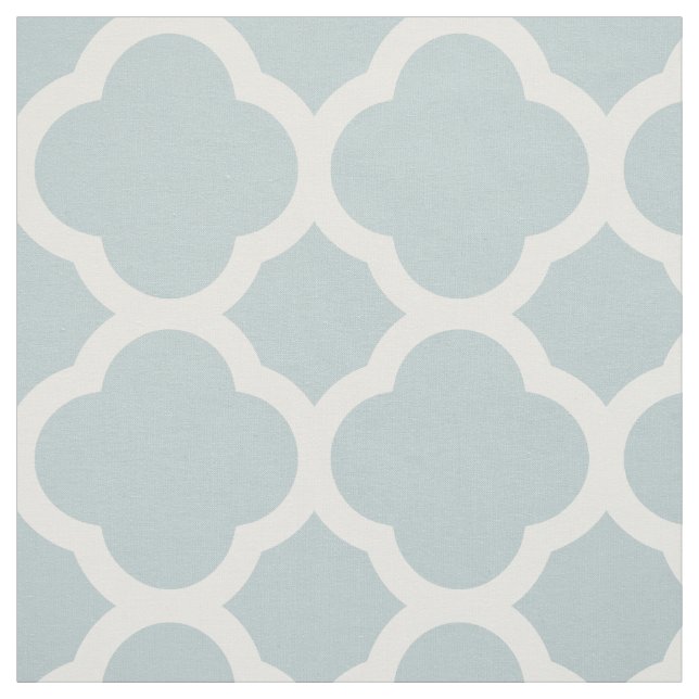 Cloud Blue Modern Quatrefoil Large Scale Fabric (Swatch)