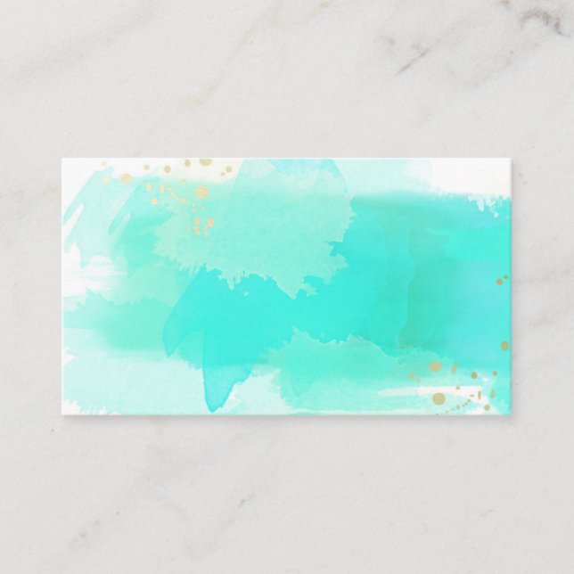 Cloud Blue Watercolor Antique Business Cards (Front)