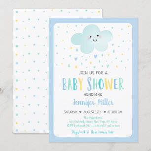 Cloud Boy Baby Shower Invitation