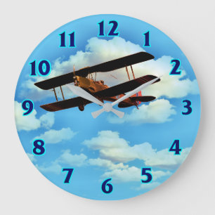 Cloud Break Aeroplane Large Clock
