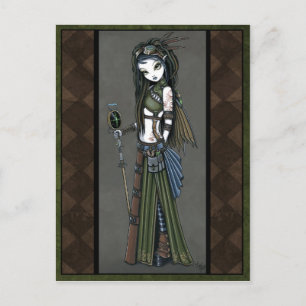 "Cloud Burst" Steampunk Aviatrix Fairy Postcard