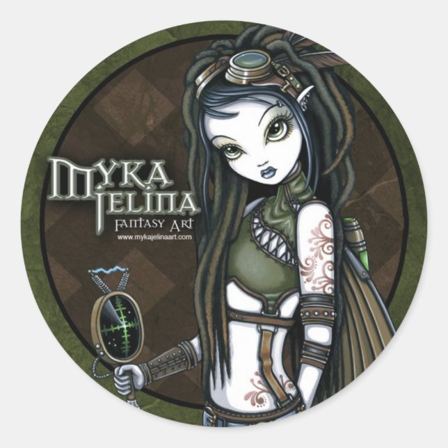 "Cloud Burst" Steampunk Aviatrix Fairy Stickers (Front)