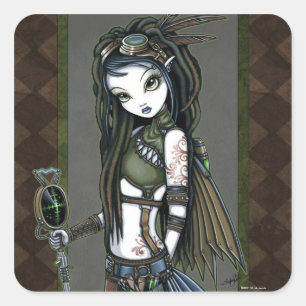 "Cloud Burst" Steampunk Aviatrix Fairy Stickers