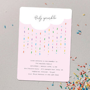 Cloud & Candy Sprinkles Pink Baby Sprinkle Invitation