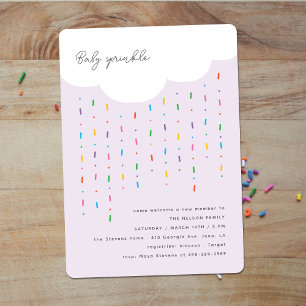 Cloud & Candy Sprinkles Purple Baby Sprinkle Invitation