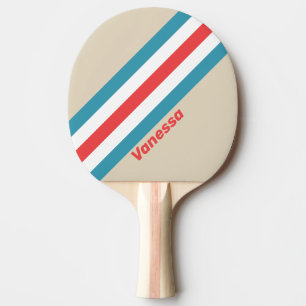 Cloud Chaser Striped with Name Ping Pong Paddle