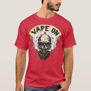 Cloud Chaser Vaping Bearded Skull Vape On T-Shirt