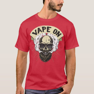Cloud Chaser Vaping Bearded Skull Vape On T-Shirt