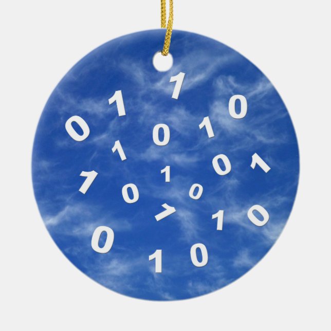 Cloud Computing Data Ceramic Tree Decoration (Front)