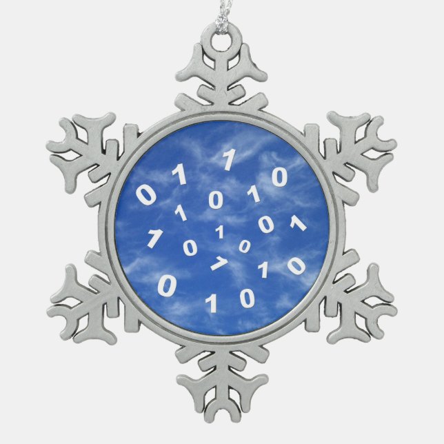 Cloud Computing Data Snowflake Pewter Christmas Ornament (Front)