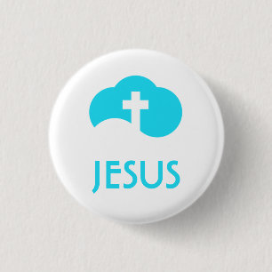 Cloud Cross 3 Cm Round Badge