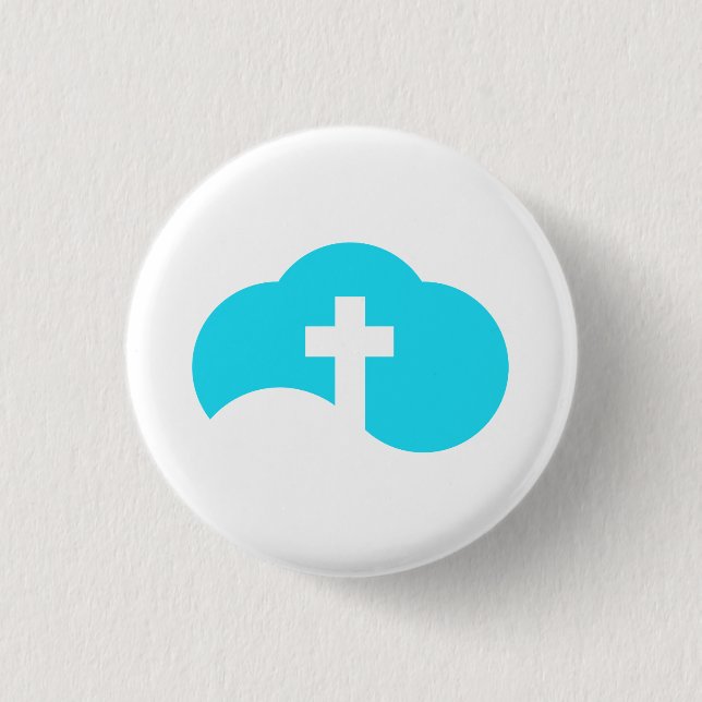 Cloud Cross 3 Cm Round Badge (Front)