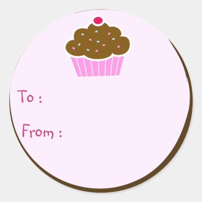 Cloud Cupcake Gift Tag Sticker (Front)
