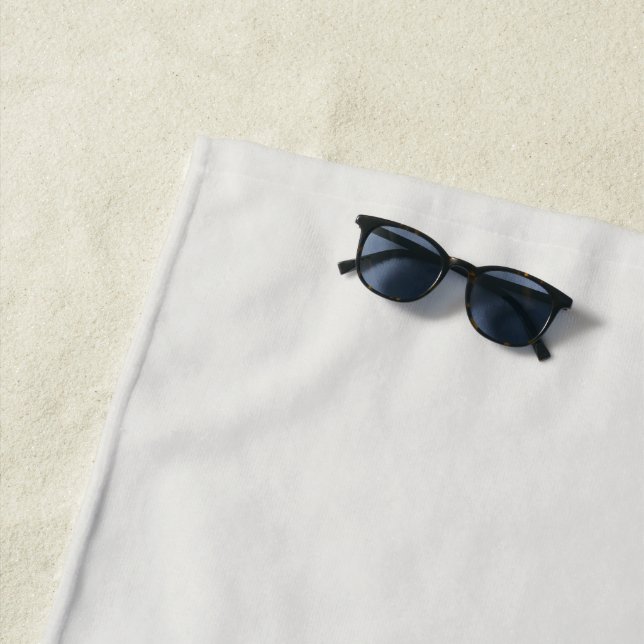 Cloud Dancer Colour Off-white Neutral Grey Plain  Beach Towel (In Situ)
