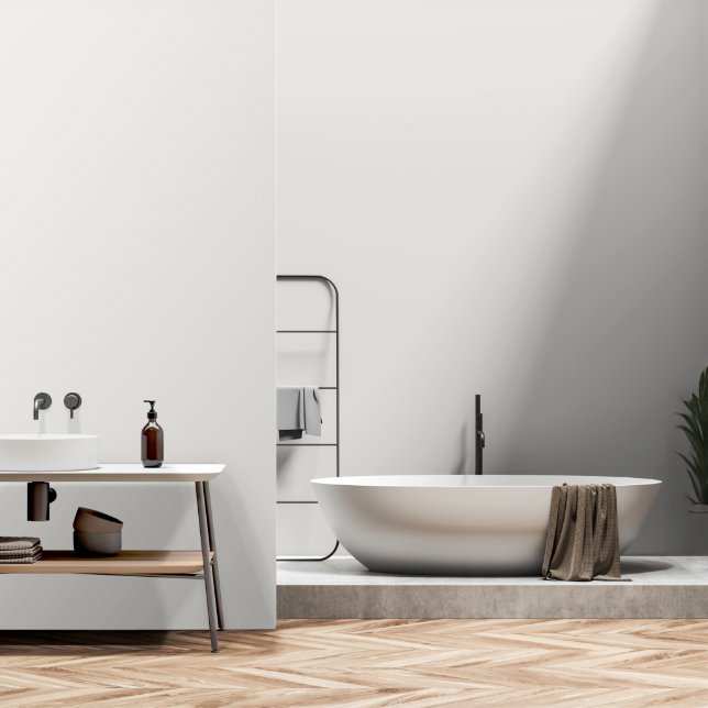 Cloud Dancer Colour Off-white Neutral Grey Plain  Wallpaper (Bathroom)