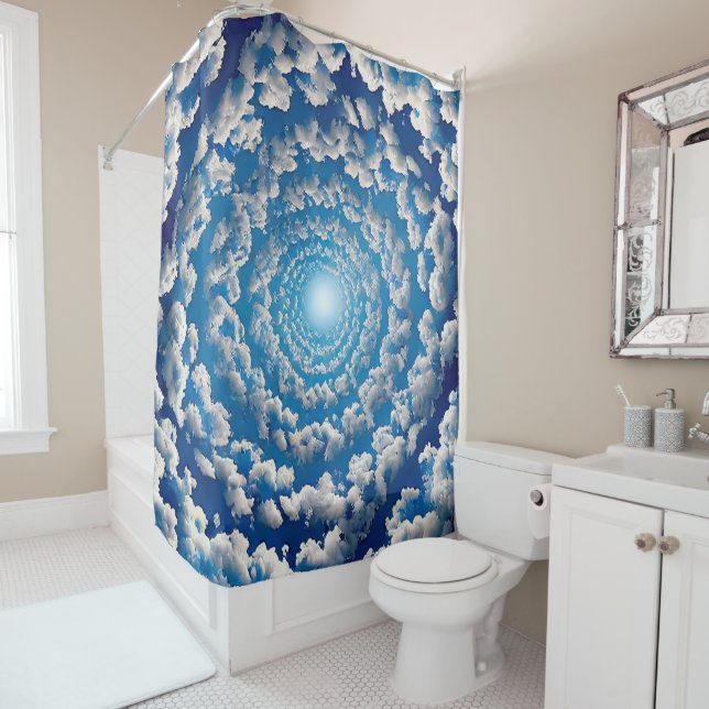 Cloud Design Shower Curtain (In Situ)