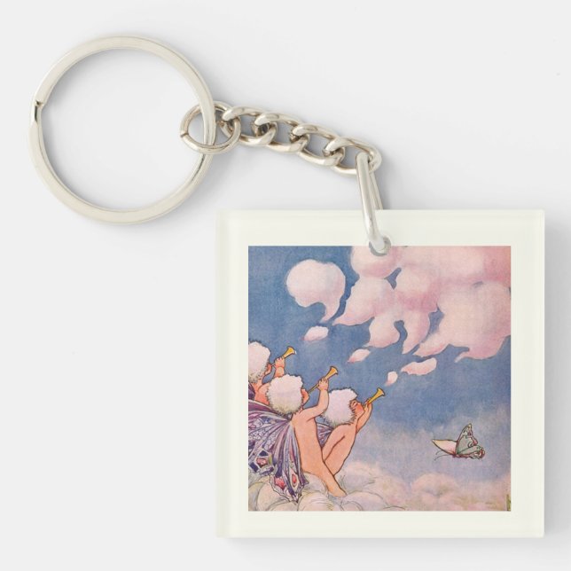Cloud Faeries Making Clouds Key Ring (Front)