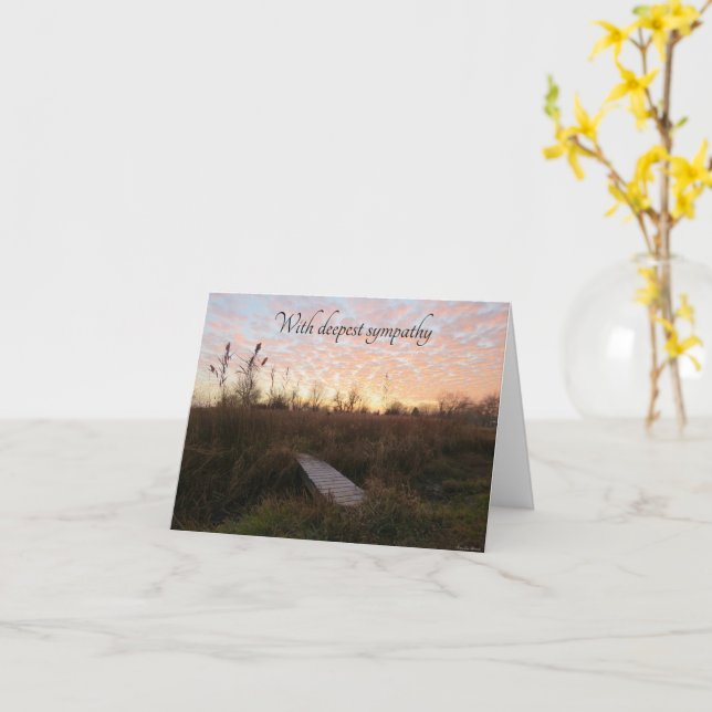Cloud Filled Sky - Sympathy Card (Yellow Flower)