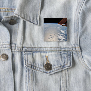 Cloud Formations Surrounding Sunglint Off Pacific 15 Cm Square Badge