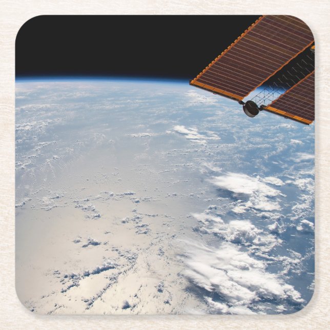 Cloud Formations Surrounding Sunglint Off Pacific Square Paper Coaster (Front)