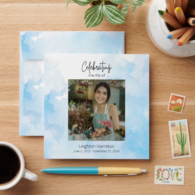 Cloud Funeral Seed Packet Envelope (Desk)