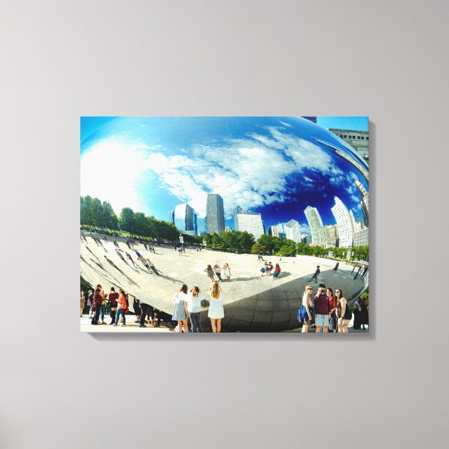Cloud Gate (The Bean) | Chicago in Colour Landscap Canvas Print (Front)
