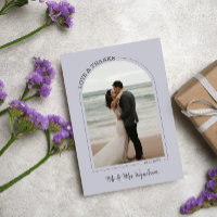 Cloud Grey Arch Wedding Photo Love & Thanks