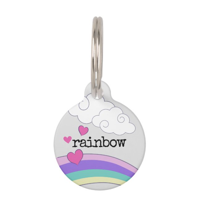 Cloud Heart Rainbow Pet Tag (Front)