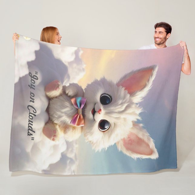 "Cloud Hopping Fun" Fleece Blanket (In Situ)
